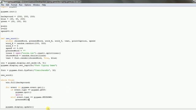 Fast Typing Game (Python)