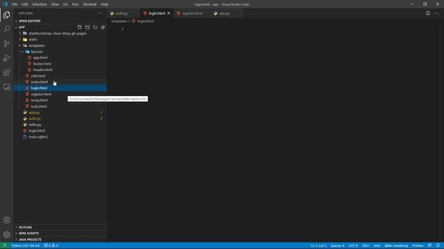 Flask login setup with user model смотреть онлайн