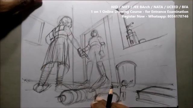 3 point perspective | Ant Eye view with human figures | NID NIFT UCEED CEED JEE BArch NATA BFA смотреть онлайн