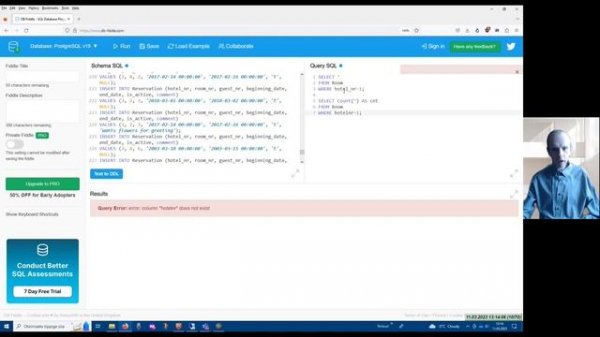 How to use Db Fiddle to work with PostgreSQL SQL statements?