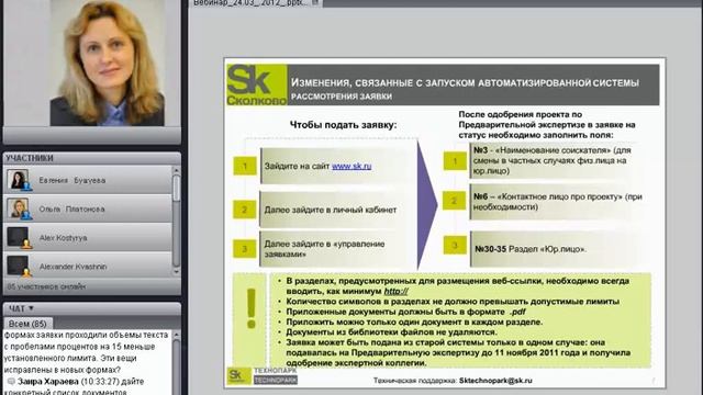 Процесс подачи заявки на статус участника. 24/03/12 смотреть онлайн