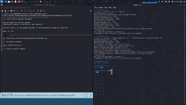 Installing ALFA AWUS036ACH on Kali Linux 2022: Realtek RTL8812AU driver install from Github