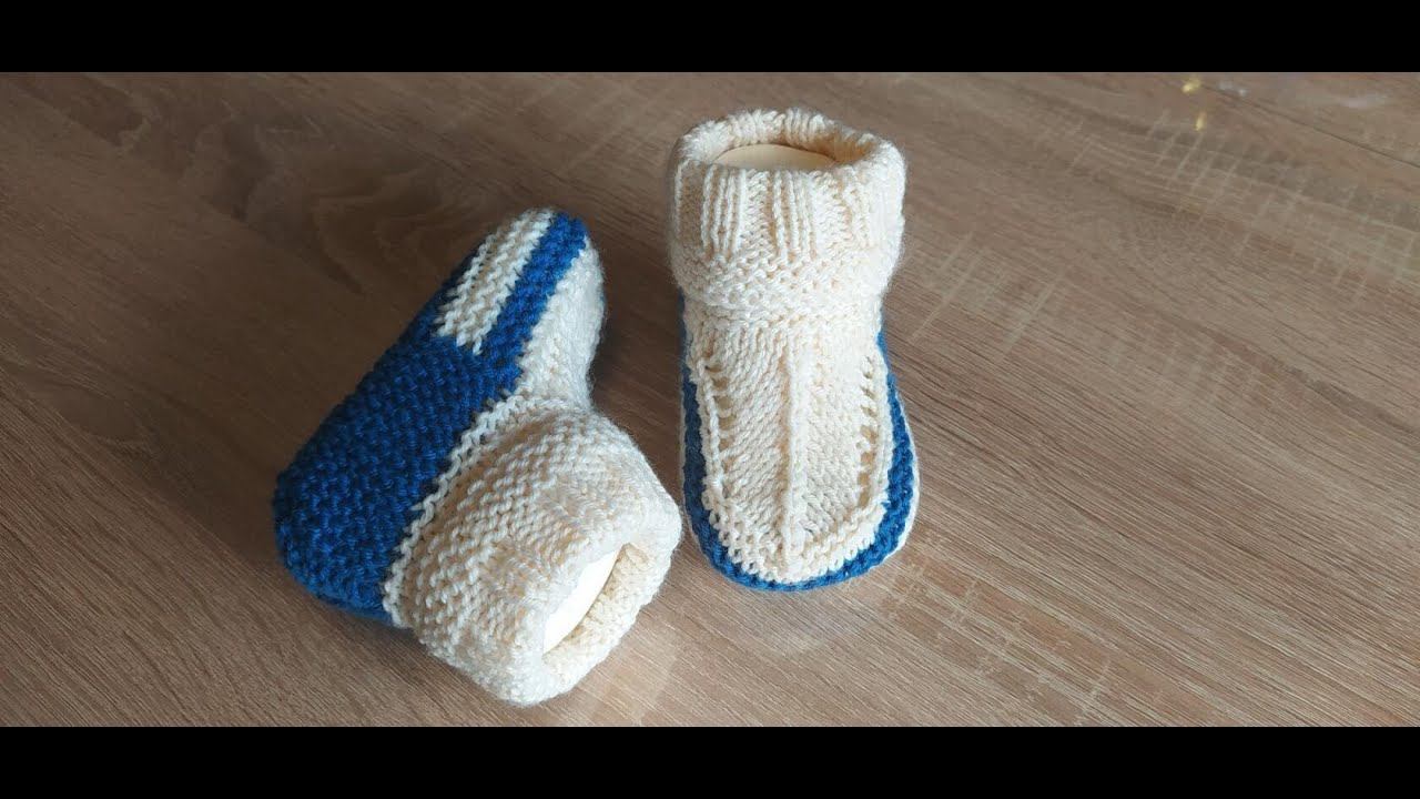 Красивые бесшовные пинетки. Beautiful baby booties смотреть онлайн