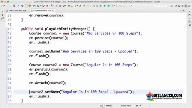 056 Step 12 Entity Manager Methods clear and detach смотреть онлайн