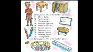 Numbers school chant , kid's box level 2 , unit 2 , back to school