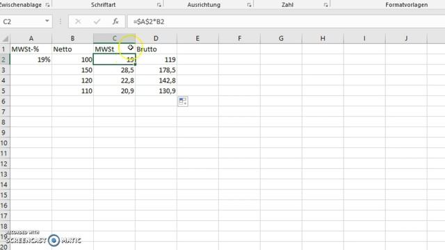 Excel: Absoluter Bezug und MWSt смотреть онлайн