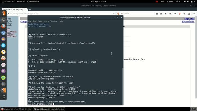 SquirrelMail 1.4.22 1.4.23 Remote Code Execution (RCE) Exploit (CVE-2017-7692) смотреть онлайн