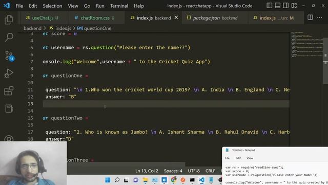 Build a Node.js Cricket MCQ Quiz Game in Command Line Using readline-sync Module in Javascript смотреть онлайн