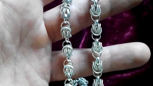Серебряная цепочка орех с двойной филигранью. Цепь из серебра 925 пробы плетение орех. смотреть онлайн