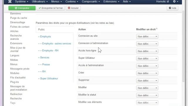 JOOMLA - Définir les droits des utilisateurs смотреть онлайн