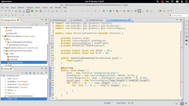 Tutorial de libGDX – 5. Más tipos de imágenes смотреть онлайн