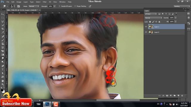 umesh Smudge painting with portrait brush effects in photoshop by vikas shirode смотреть онлайн