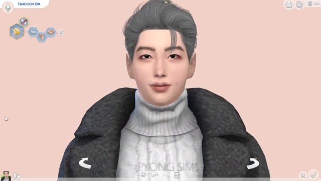 The Sims 4 CAS : BTS RM/NAMJOON + (CC Link Download) | PYONGSIMS | 김남준  | 방탄소년단