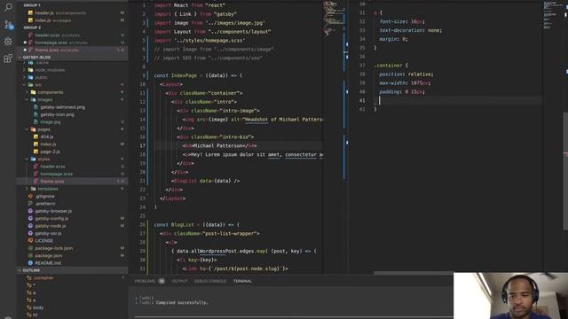 Building a Blog Using Gatsby LIVE Part 3 - Updating Gatsby Layout & Custom Styles смотреть онлайн