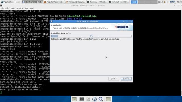 Netbeans IDE 7.2.1 installation on Fedora 18 Linux смотреть онлайн