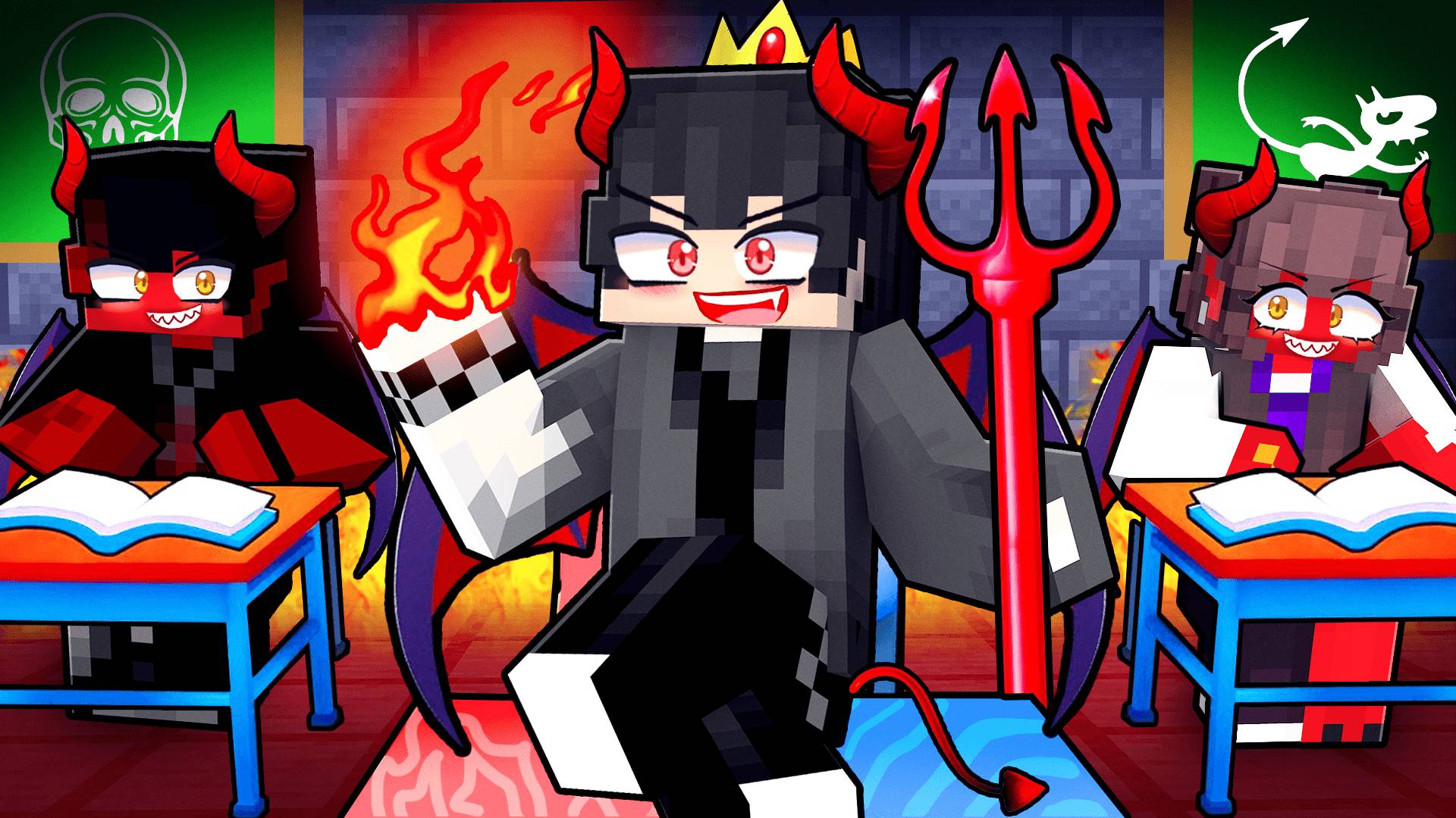 Король в ШКОЛЕ ДЕМОНОВ в Майнкрафт! смотреть онлайн