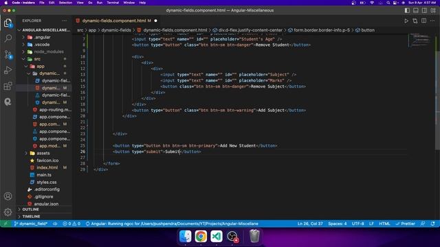 Dynamically add input fields, Form Array, add input fields dynamically on click on button in Angula смотреть онлайн