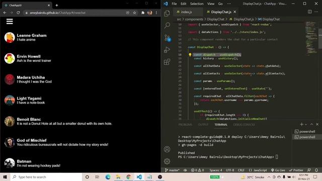 ChatAppUI using ReactJS, Redux and React Router смотреть онлайн
