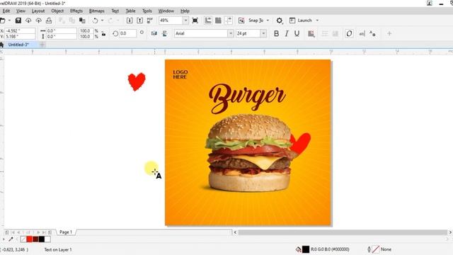BURGER DESIGN In COREL DRAW смотреть онлайн