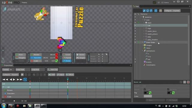 Spine2d - Create game menu for Android game "Awesome Cat Puzzle" смотреть онлайн