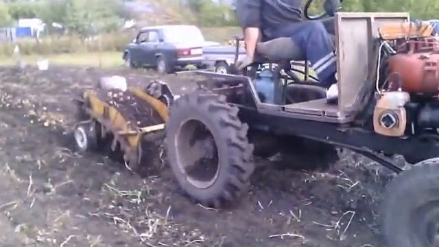 Самодельная транспортерная картофелекопалка смотреть онлайн
