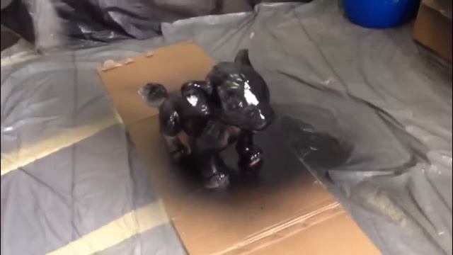 Напыление полимочевины на фигуру из пенопласта для упрочнения смотреть онлайн
