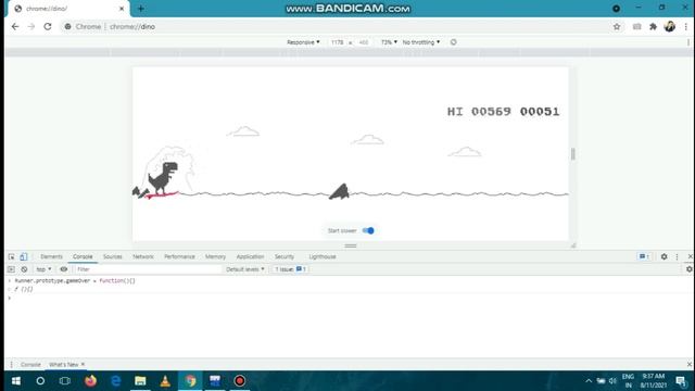 Hack chrome dinosaur game : using single line JavaScript : Score unlimited смотреть онлайн