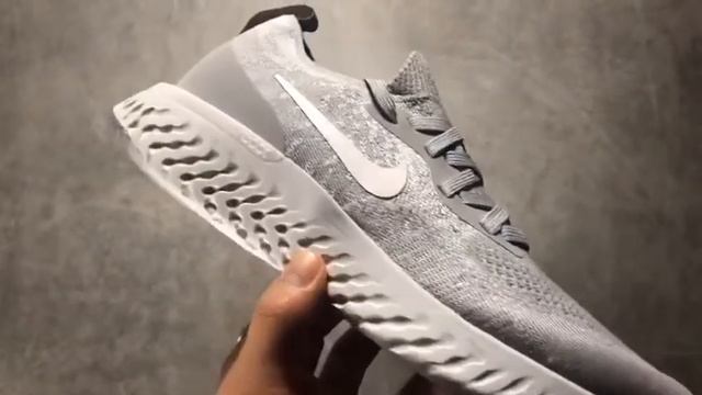 Nike Epic React Flyknit Grey Sport Sneaker смотреть онлайн