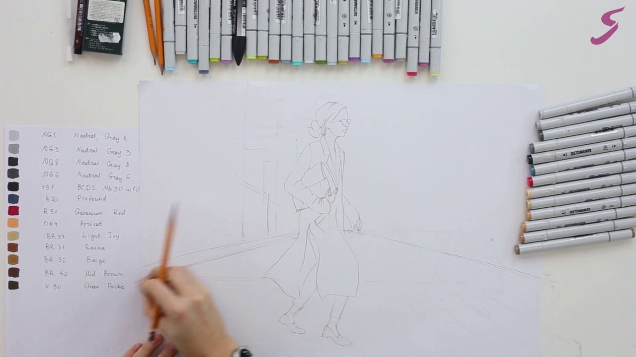 Мастер-класс по скетчингу «В ритме большого города» | Рисуем девушку в городе смотреть онлайн