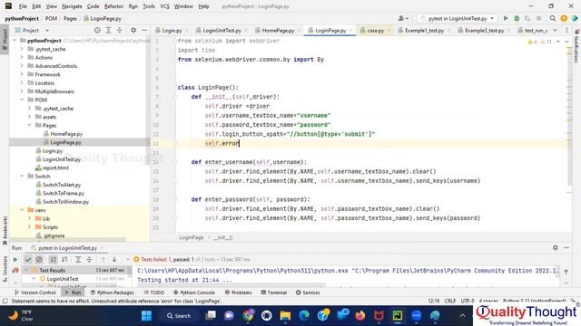 PyTest -Python Unit Testing Framework | Pytest framework Paga Object Model смотреть онлайн