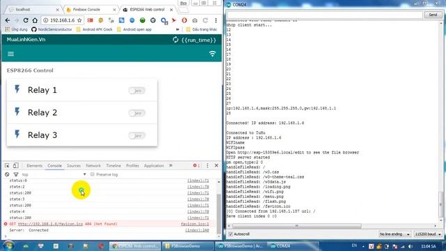 ESP8266 Websocket, SPIFFS Web server, HTML5, 315/433 Radio Control Relay-Arduino code смотреть онлайн