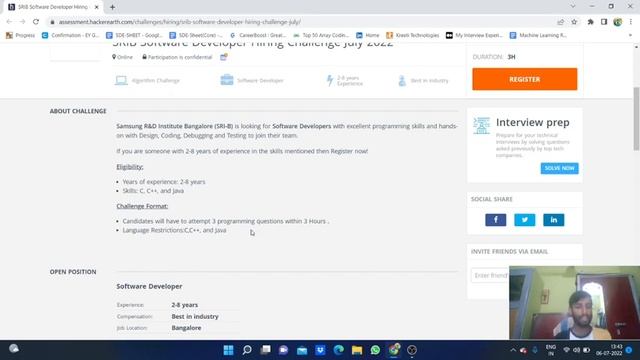 SAMSUNG IS HIRING | SOFTWARE DEVELOPER | EXPERIENCE - 2-8 YEARS | C,C++,JAVA смотреть онлайн