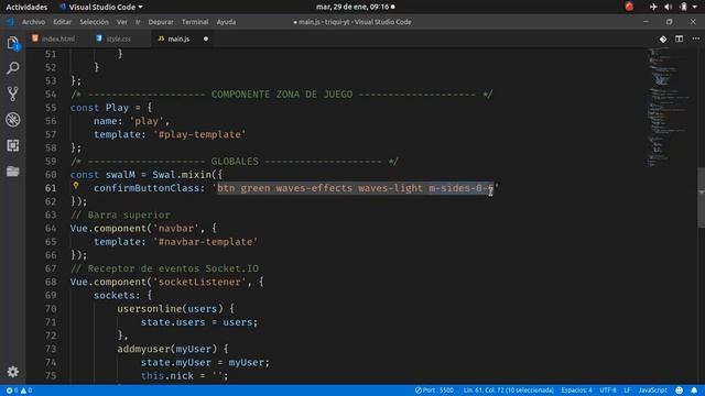 6 Vuejs - Socket.IO | Juego del triqui/gato: Lógica Componente Home parte 2 смотреть онлайн
