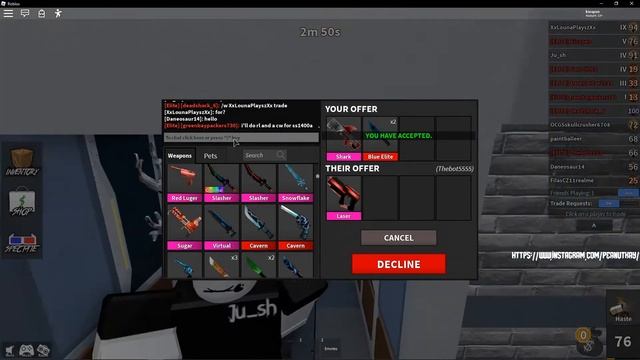 Trading shark for laser || Roblox mm2 trading смотреть онлайн