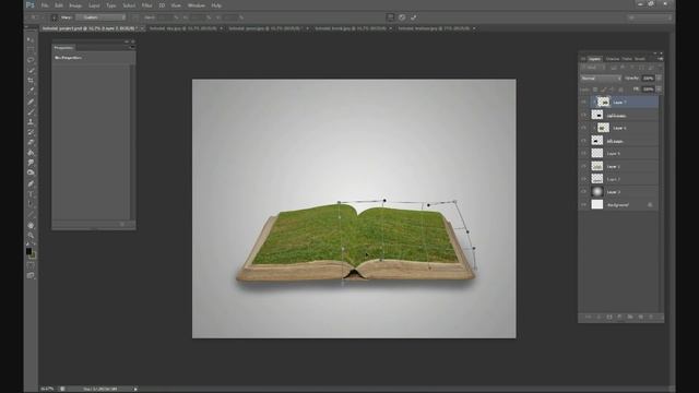Photoshop Tutorial - Grass Field On A Book.