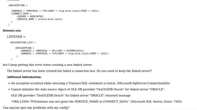 DevOps & SysAdmins: MS SQL 2008 - Setup Oracle Linked Server [SERVICE_NAME not given error] смотреть онлайн