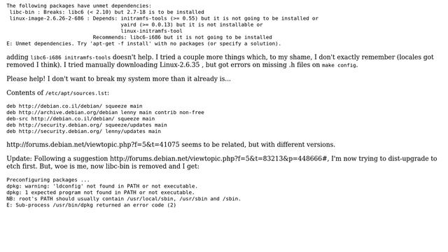 DevOps & SysAdmins: kernel + libc6 issue upgrading to squeeze смотреть онлайн