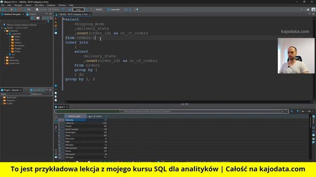 SQL Subquery w FROM lub JOIN | Lekcja pokazowa kursu SQL dla analityka danych 1 смотреть онлайн