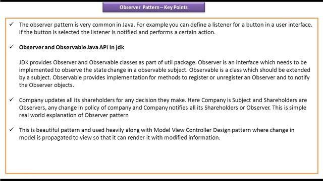 Observer Design Pattern - Key Points смотреть онлайн
