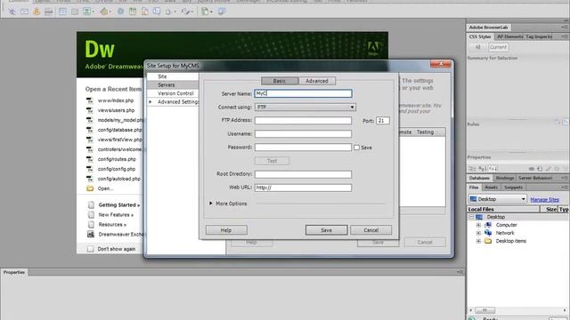 how to create a new php project using dreamweaver смотреть онлайн