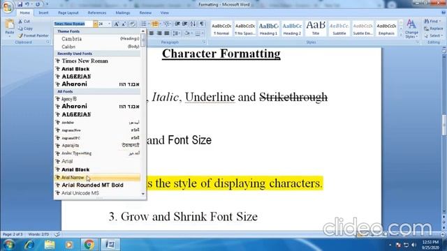 Character Formatting in MS-Word смотреть онлайн