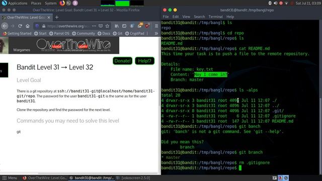 overthewire bandit walkthrough level 30-33 смотреть онлайн