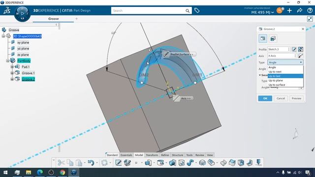 3DExperience CATIA - Shaft, Groove, Pattern смотреть онлайн