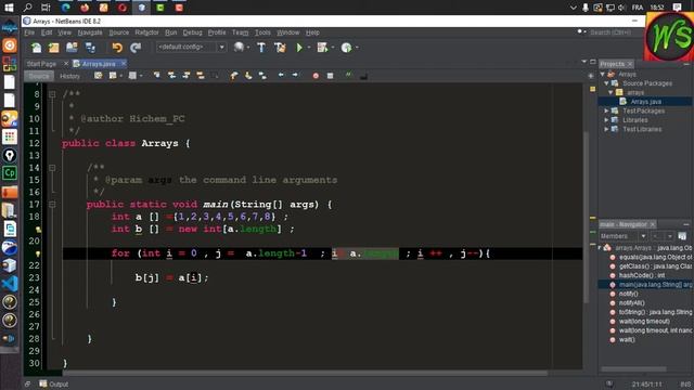 الدرس 35 من كورس الجافا عكس عناصر المصفوفة reverse Array elements In java Lesson 35 смотреть онлайн