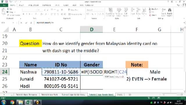 How do we identify gender from Malaysian identity card no with dash sign at the middle? смотреть онлайн