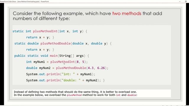 Java Method Over Loading смотреть онлайн