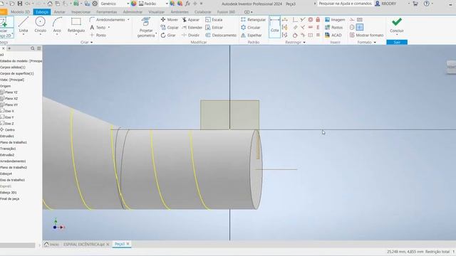 Aula 669 - Modelamento do Tubo Espiral Excêntrico no Inventor 2024 смотреть онлайн