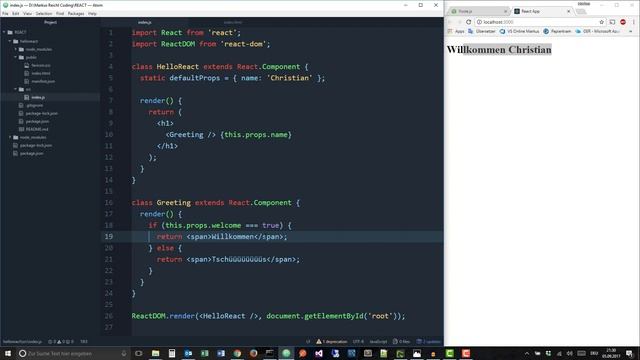 React.js Tutorial Deutsch - 5# Parent/Child Components & Conditional Rendering смотреть онлайн