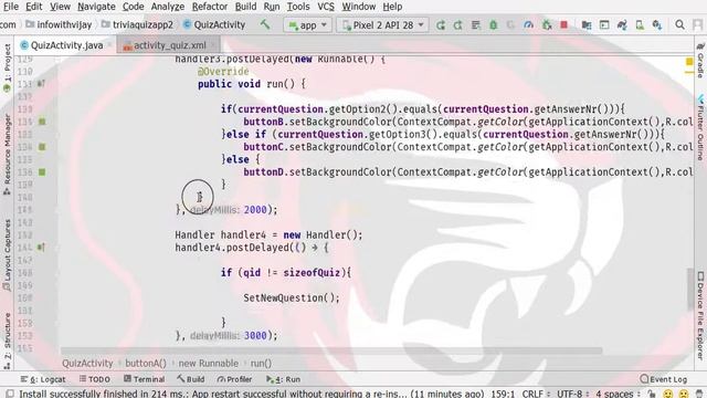 How to make Quiz App in Android Studio | Quiz App in Android SQLite | Drawable Animation Part 14 смотреть онлайн