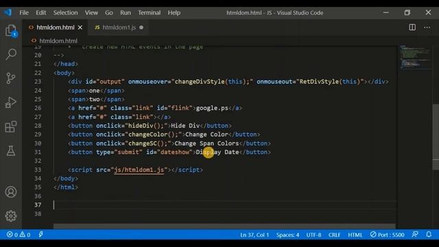 HTML DOM (4) - Assign events to HTML elements using JavaScript смотреть онлайн